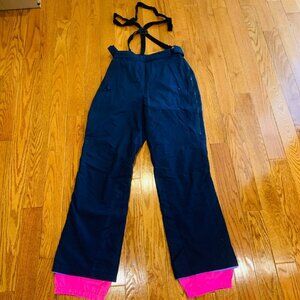 VTG Patagonia Nylon Side Zip Bib Ski Snow Pants w/ Suspenders Womens 14